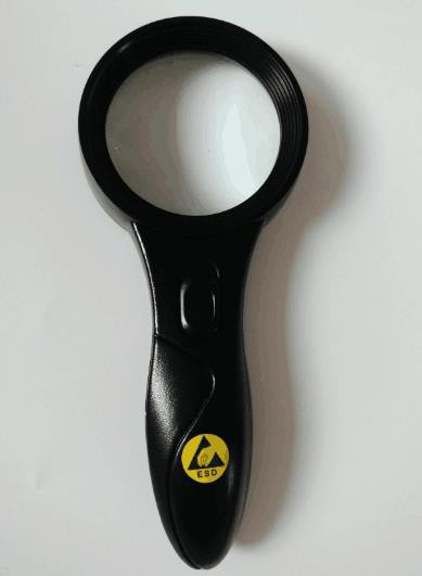 Hand-held ESD magnifier